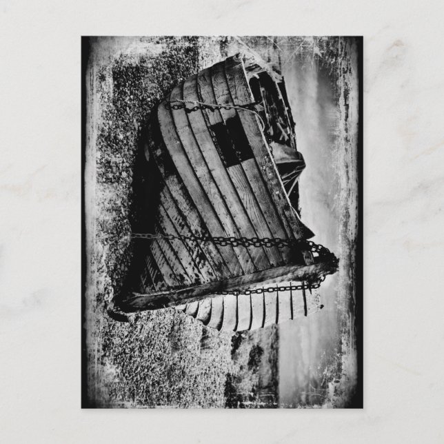 Vintages Fischerboot. Postkarte (Vorderseite)