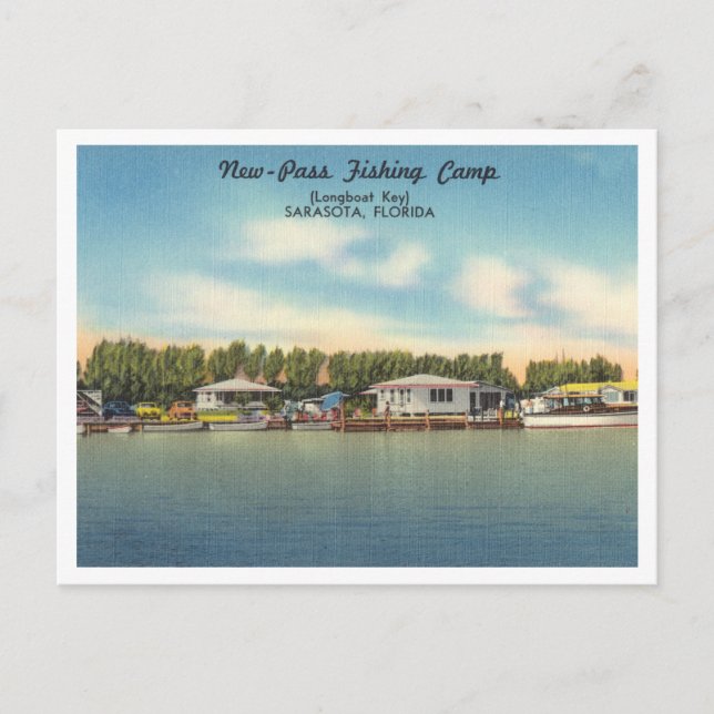 Vintages Fischereilager Langboot Schlucht Postkarte (Vorderseite)