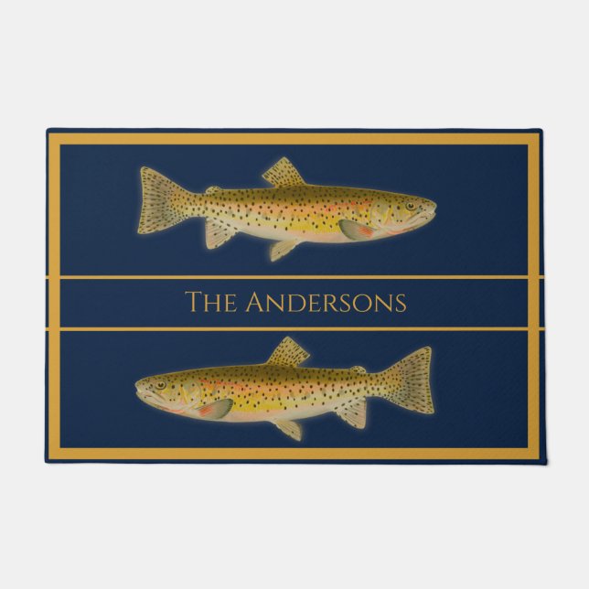 Vintages Fischforelle Fußmatte (Vorderseite)