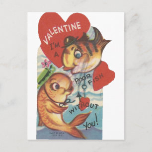 Vintages FischValentine Feiertagspostkarte