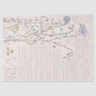 Vintages Flachs-Wildblume-Blumen-Seidenpapier Seidenpapier