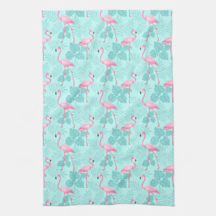 Vintages Flamingo Light Blue Geschirrtuch