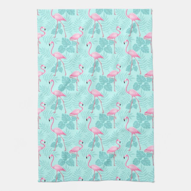 Vintages Flamingo Light Blue Geschirrtuch (Vertikal)