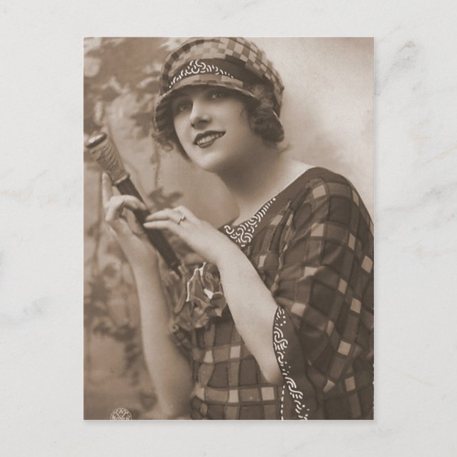 Vintages Flapper-Foto (167) Postkarte (Vorderseite)