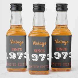 Vintages Flaschenetikett 1973 Limited Edition Alkoholflaschenetikett