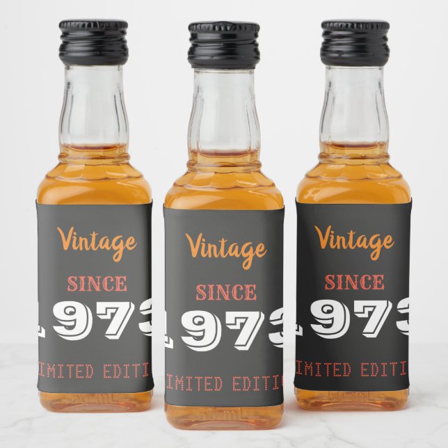 Vintages Flaschenetikett 1973 Limited Edition Alkoholflaschenetikett (Flaschen)