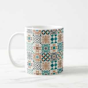 Vintages Fliesenmuster. Vintage Darstellung Kaffeetasse