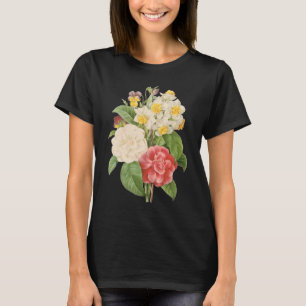 Vintages Floral Camelia Daffodil Blume von Redoute T-Shirt