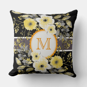 Vintages florales Elegant Monogramm #14 Kissen