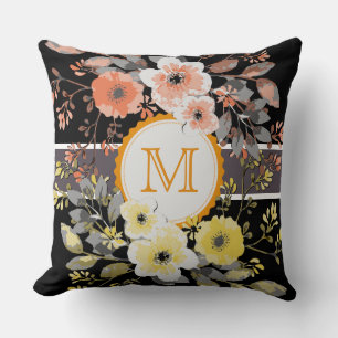 Vintages florales Elegant Monogramm #15 Kissen