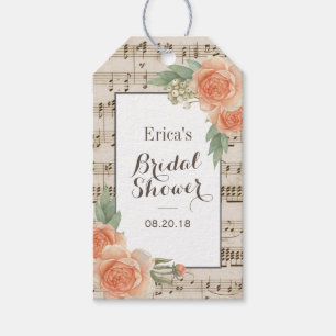Vintages florales Elegantes Brautparty Gefallen an Geschenkanhänger