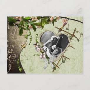 Vintages florales Foto Save the Date Ankündigungspostkarte