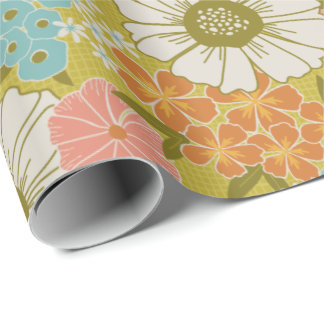 Vintages, florales Gefüttert Sackverpackungspapier Geschenkpapier