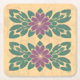 Vintages florales Gestaltungsdesign Rechteckiger Pappuntersetzer