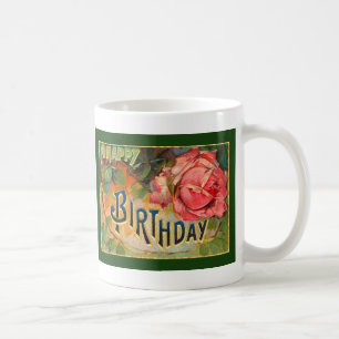 Vintages florales Glück zum Geburtstag Tasse