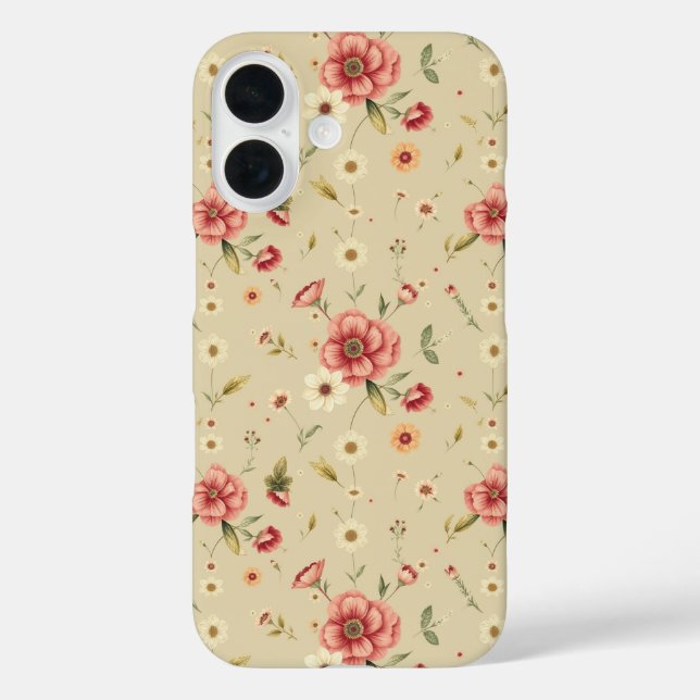 Vintages florales iPhone & iPad Case in Beige (Rückseite)