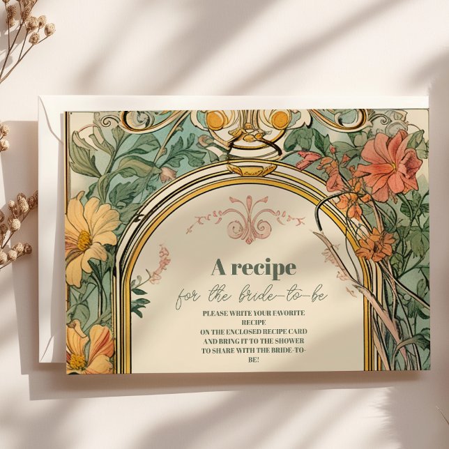 Vintages florales Jugendstil-Brautparty Begleitkarte (Von Creator hochgeladen)