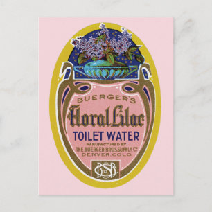 Vintages florales Lilac-Toilettenwasser Postkarte