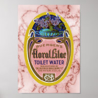 Vintages florales Lilac-WC Wasser-Etikett