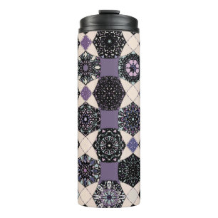Vintages florales Mandala: farbenfroh, nahtlos Thermosbecher