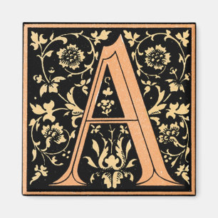 Vintages florales Monogramm "A" - Magnet