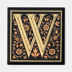 Vintages florales Monogramm "W" - Magnet