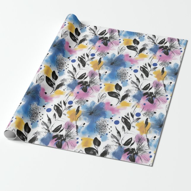 Vintages, florales Muster (13) Geschenkpapier (Ungerollt)