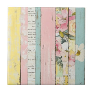 Vintages, florales Muster (19) Fliese