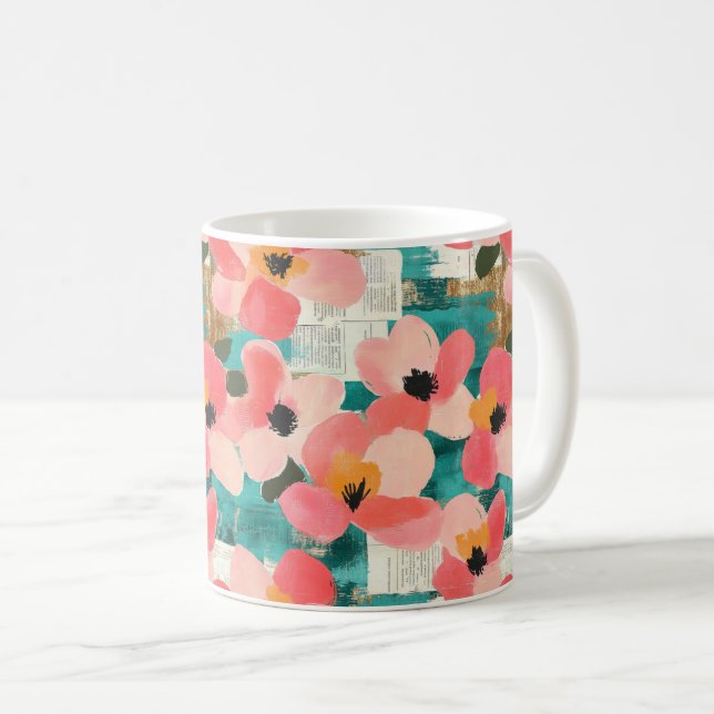 Vintages, florales Muster (4) Kaffeetasse (VorderseiteRechts)