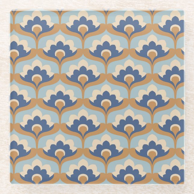 Vintages florales Nahtloses Design. Glasuntersetzer (Vorderseite)