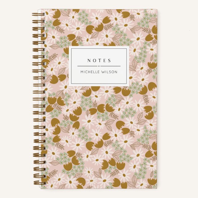 Vintages, florales Personalisiertes Notebook Notizbuch (Vorderseite)