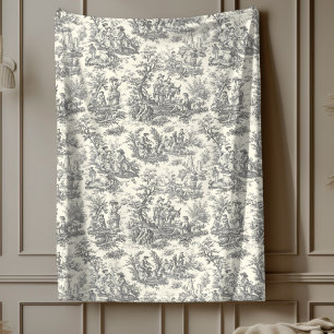 Vintages florales Retrotoile de jouy fette Fleecedecke