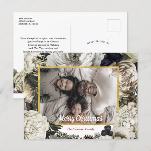 Vintages florales Weihnachtsfest Foto Postkarte