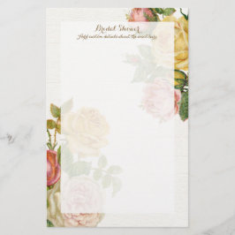 Vintages florales Whitewash Spring Brautparty Briefpapier