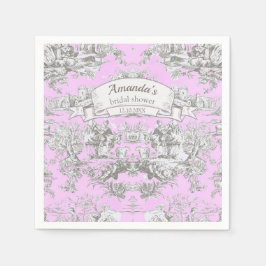 Vintages floralrosafarbenes Brautparty Serviette