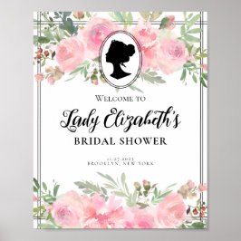 Vintages Florals Rosa WillkommensBrautparty Poster