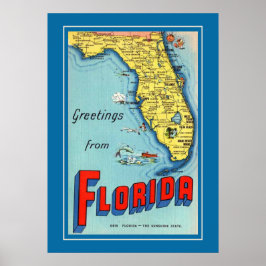 Vintages Florida Map 20x28 Poster