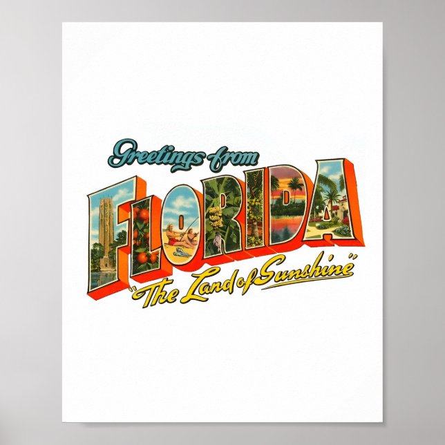 Vintages Florida Travel Logo Poster (Vorne)