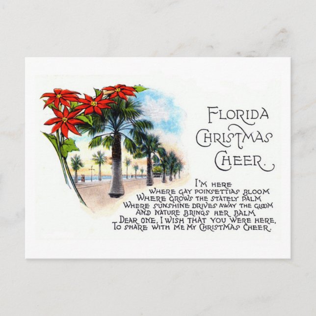 Vintages Florida Weihnachtsgedicht Gruß von 1925 Postkarte (Vorderseite)