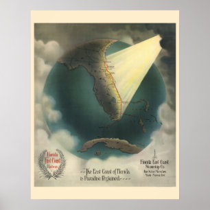Vintages Floridabahnreiseplakat Poster