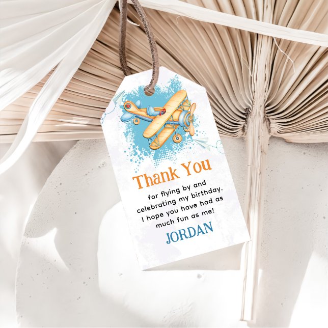 Vintages Flugzeug 1. Geburtstag Party Geschenkanhänger (Von Creator hochgeladen)