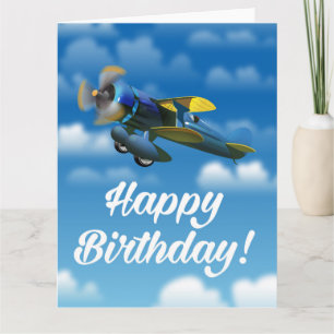 Vintages Flugzeug alles Gute zum Geburtstag in Karte