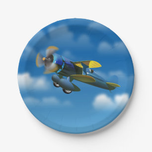 Vintages Flugzeug alles Gute zum Geburtstag in Pappteller