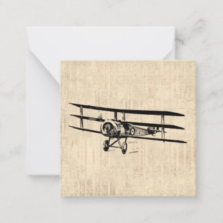 Vintages Flugzeug Altes antikes Flugzeug Illustrat Mitteilungskarte