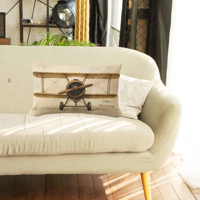 Vintages Flugzeug - Antiker Flugverkehr Geburtstag Lendenkissen (Von Creator hochgeladen)