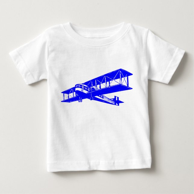 Vintages Flugzeug - Blau Baby T-shirt (Vorderseite)