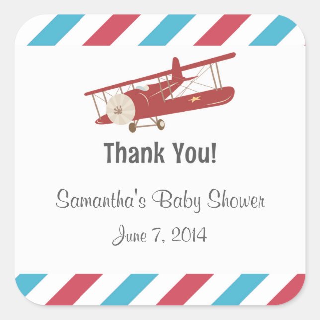 Vintages Flugzeug Danke Stickers (Vorderseite)