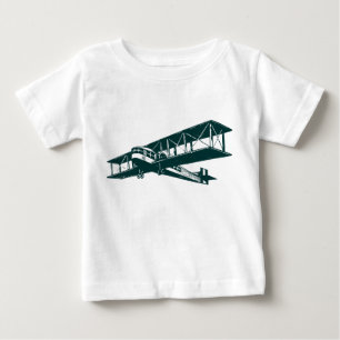 Vintages Flugzeug - Dunkelgrün Baby T-shirt