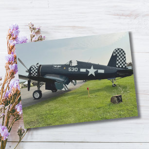 Vintages Flugzeug FG-1D Corsair Aviation Birthday Postkarte