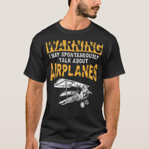 Vintages Flugzeug-Flugzeug-Warnhinweis T-Shirt